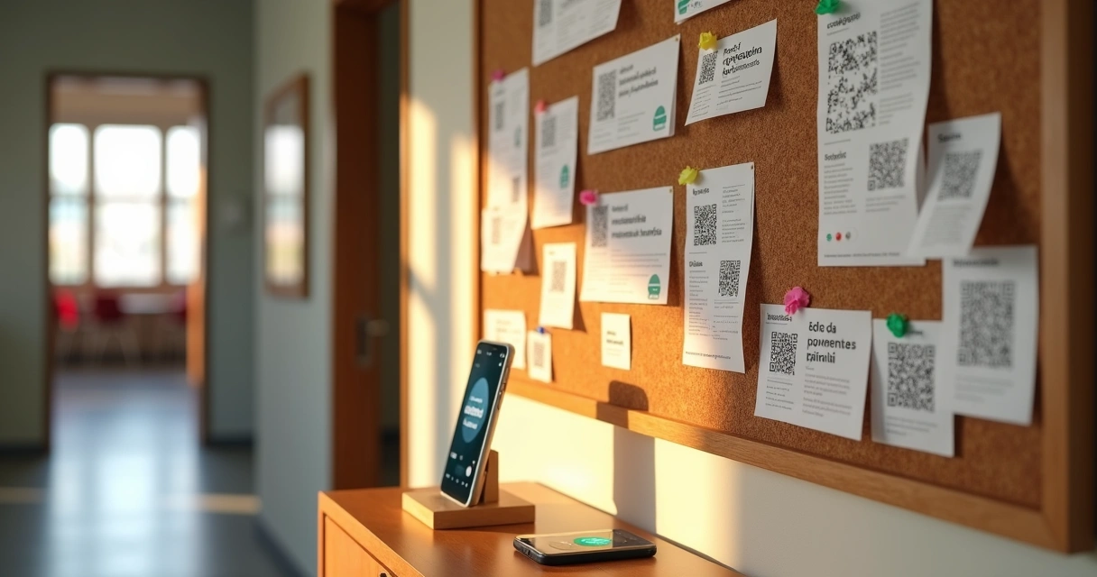 Quadro de avisos com lembretes de pagamentos Pix recorrentes organizados 