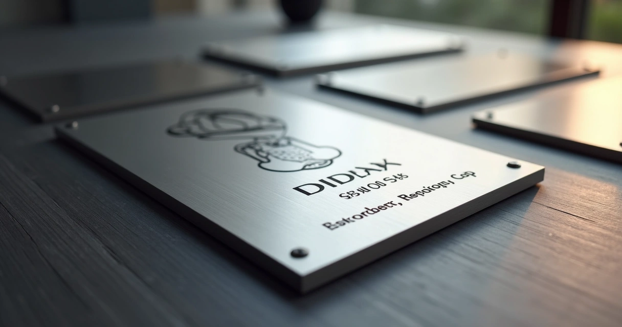 Placa de aço escovado personalizada para homenagem corporativa 