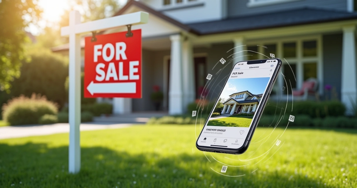 Placa de imóvel inteligente com QR Code em frente a uma casa