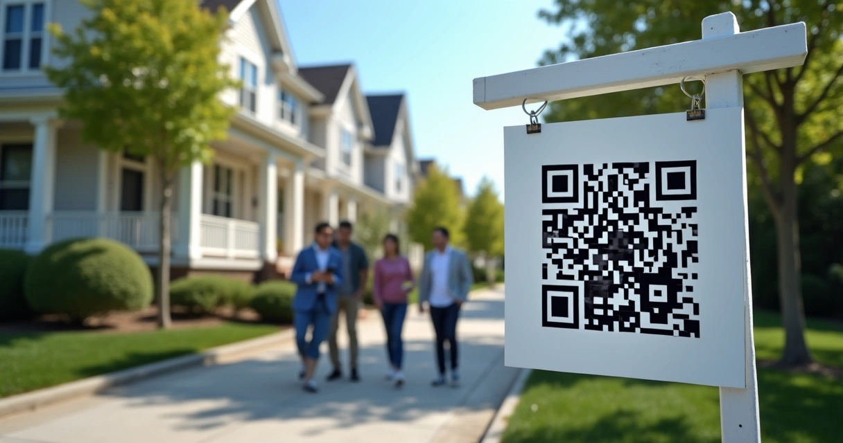 Placa de imóvel na rua com QR Code 