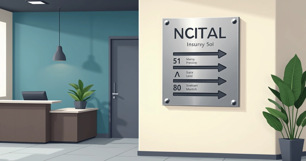 Placa de inox instalada em recepção corporativa 