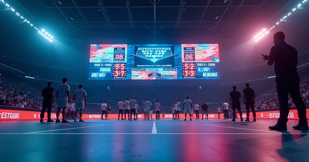 Placar eletrônico digital em evento esportivo 