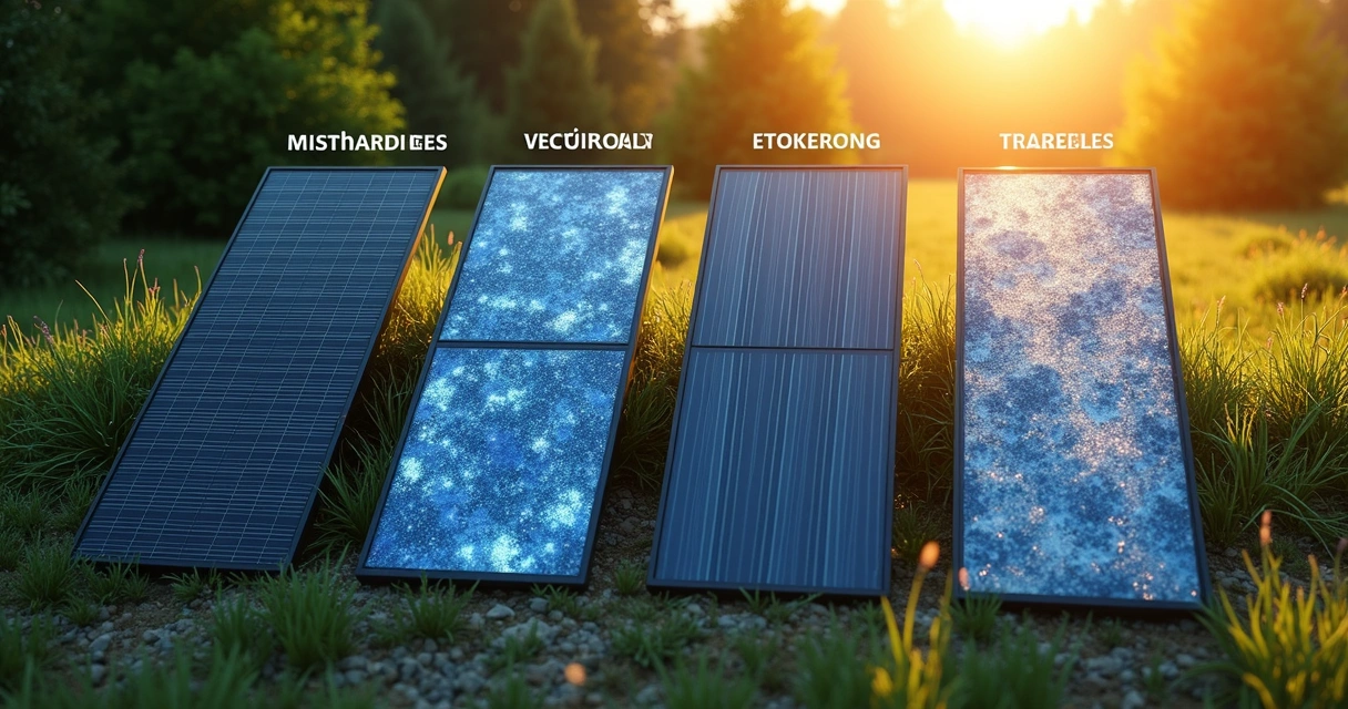 Diferentes tipos de placa solar lado a lado 