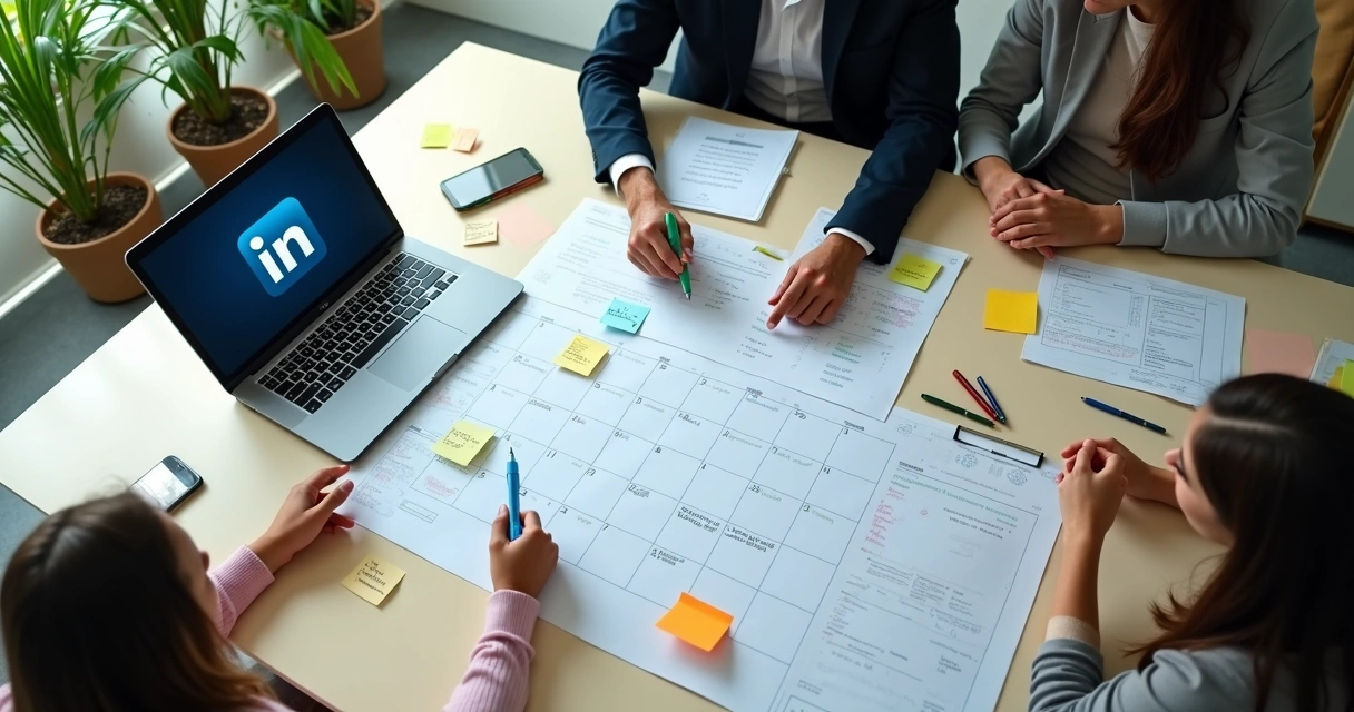 Quadro de planejamento de conteúdo LinkedIn 