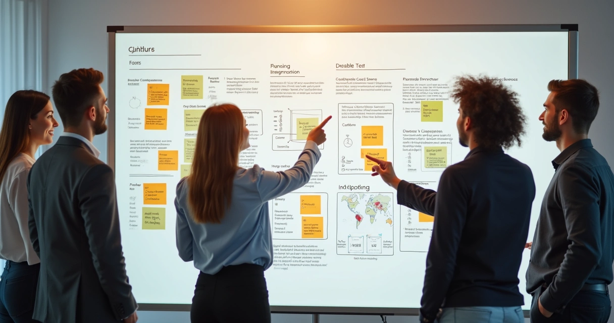 Equipe realizando planejamento estratégico b2b 