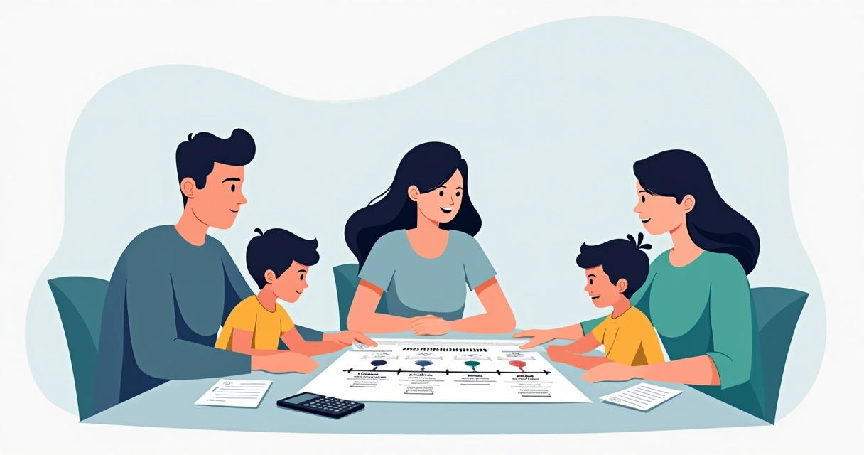 Família planejando a vigência do seguro 