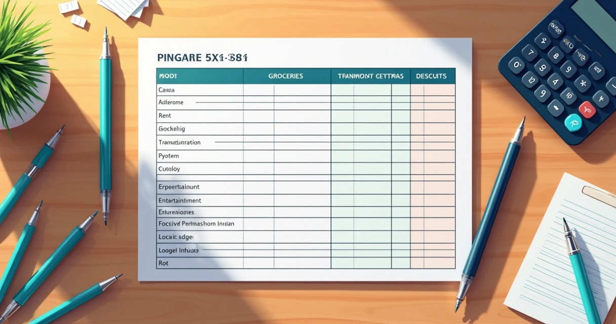 Planilha com receitas e despesas organizadas em categorias 