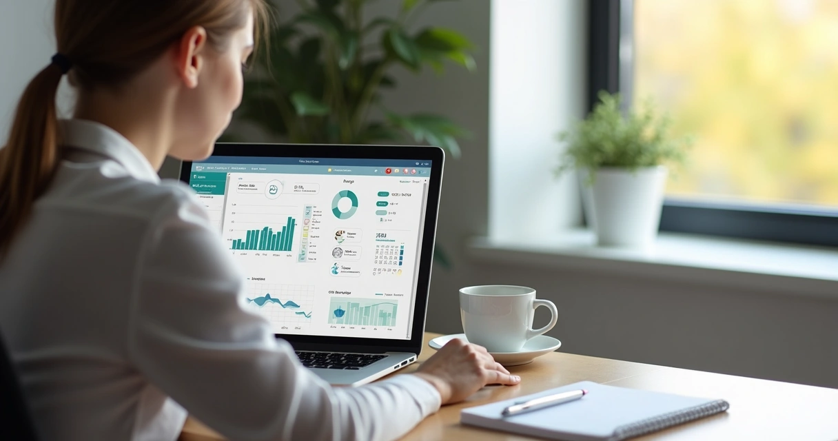 Pessoa usando notebook para planejar finanças pessoais 