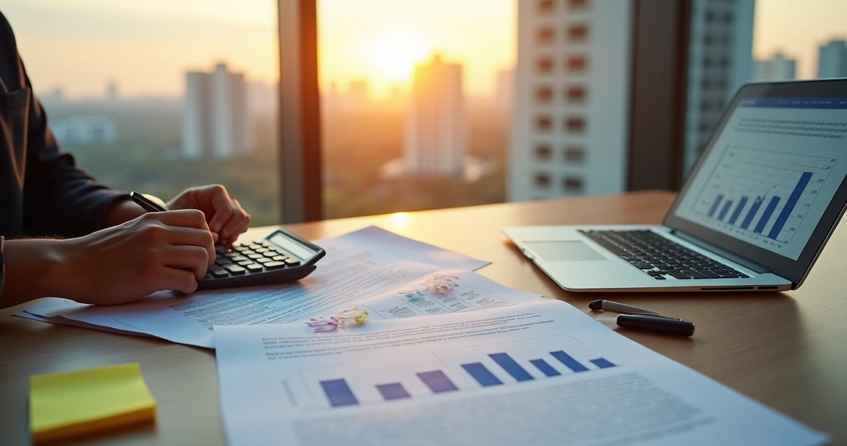 Empresário analisando cálculo de ganho de capital em venda de imóvel 