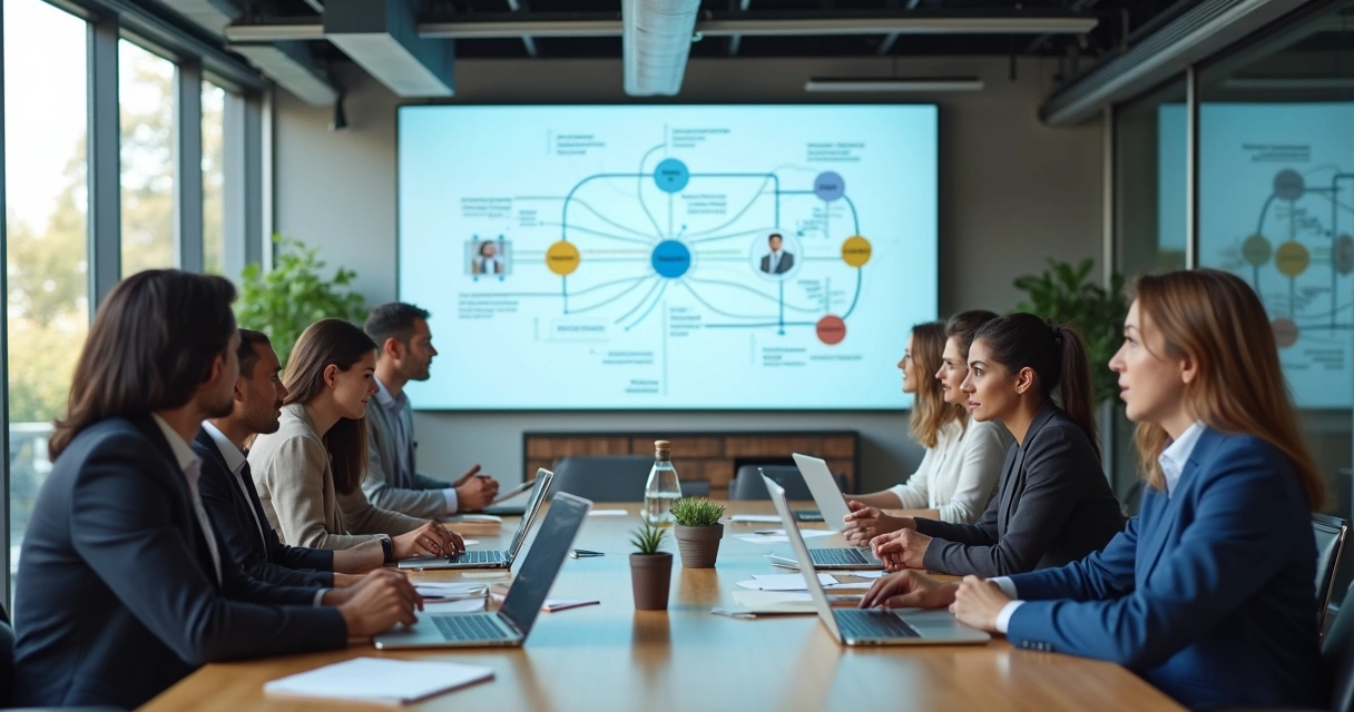 Equipe de tecnologia planejando implantação de IA em ambiente empresarial 