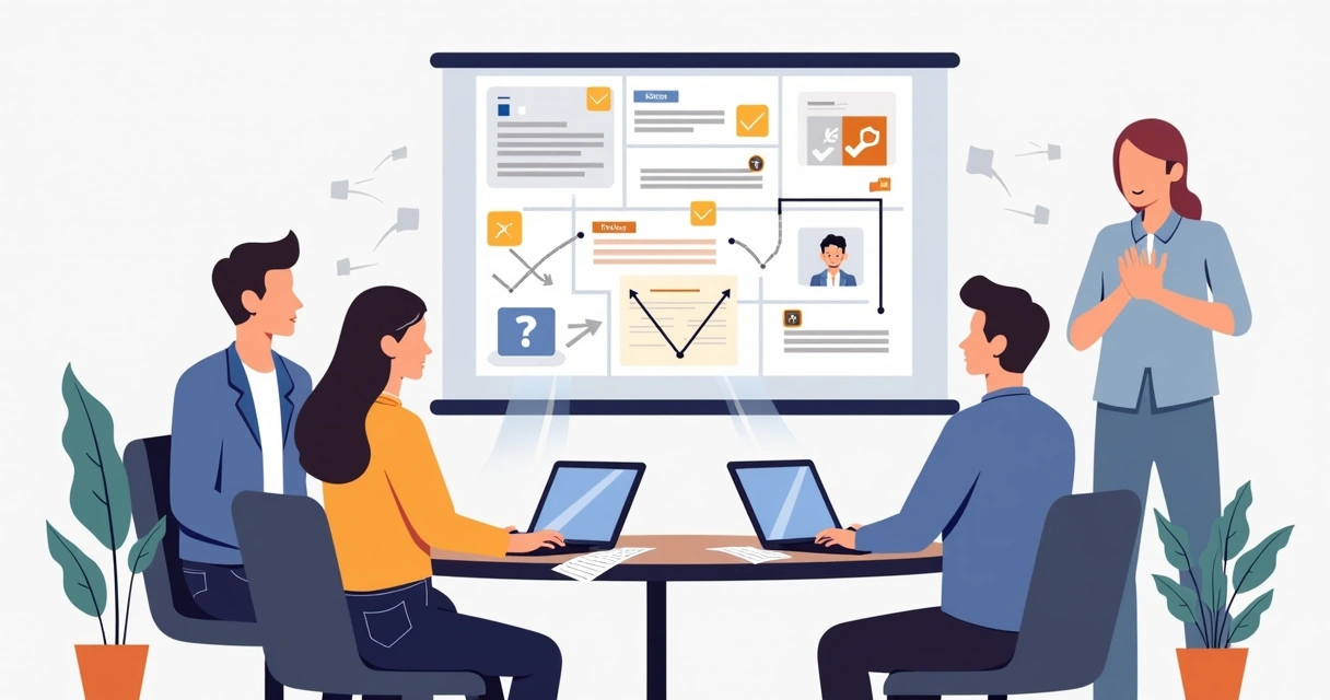 Equipe reunida planejando implantação de sistema