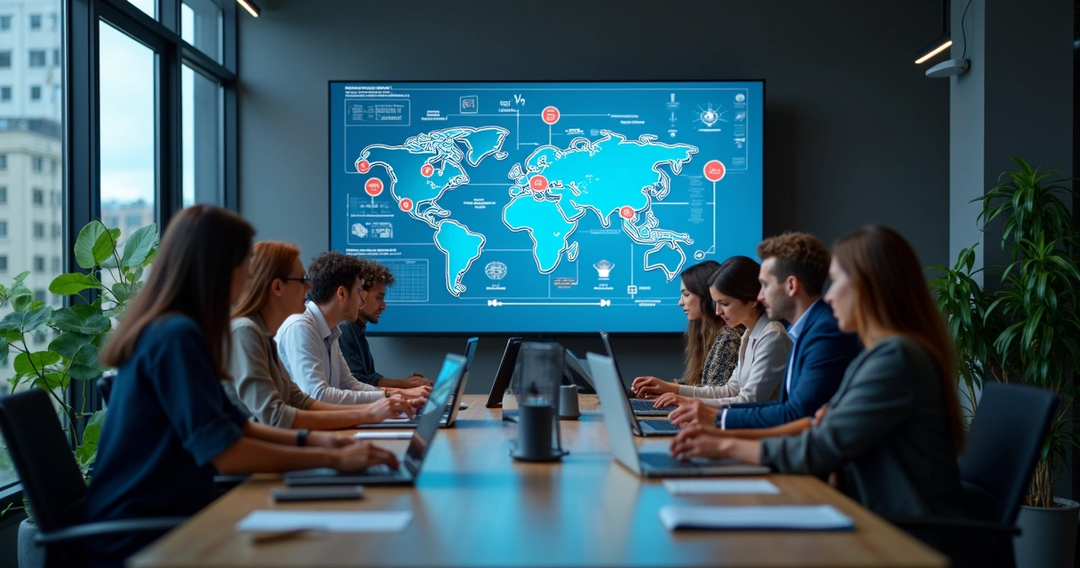 Equipe de TI faz planejamento de integração de sistemas com automação IA 