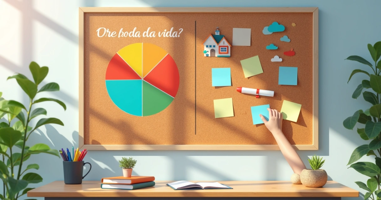 Painel de sonhos e roda da vida no mural 