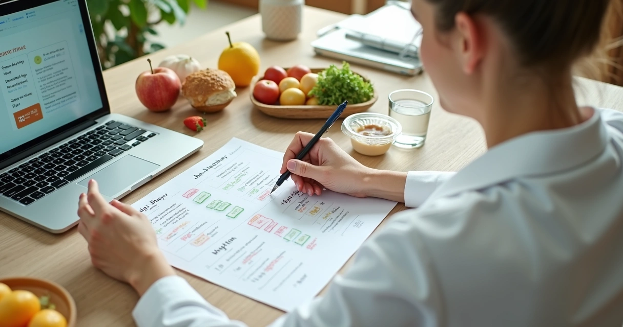 Nutricionista organizando refeições para diferentes turnos 