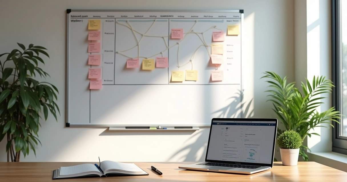 Quadro com metas ligadas ao plano semanal 