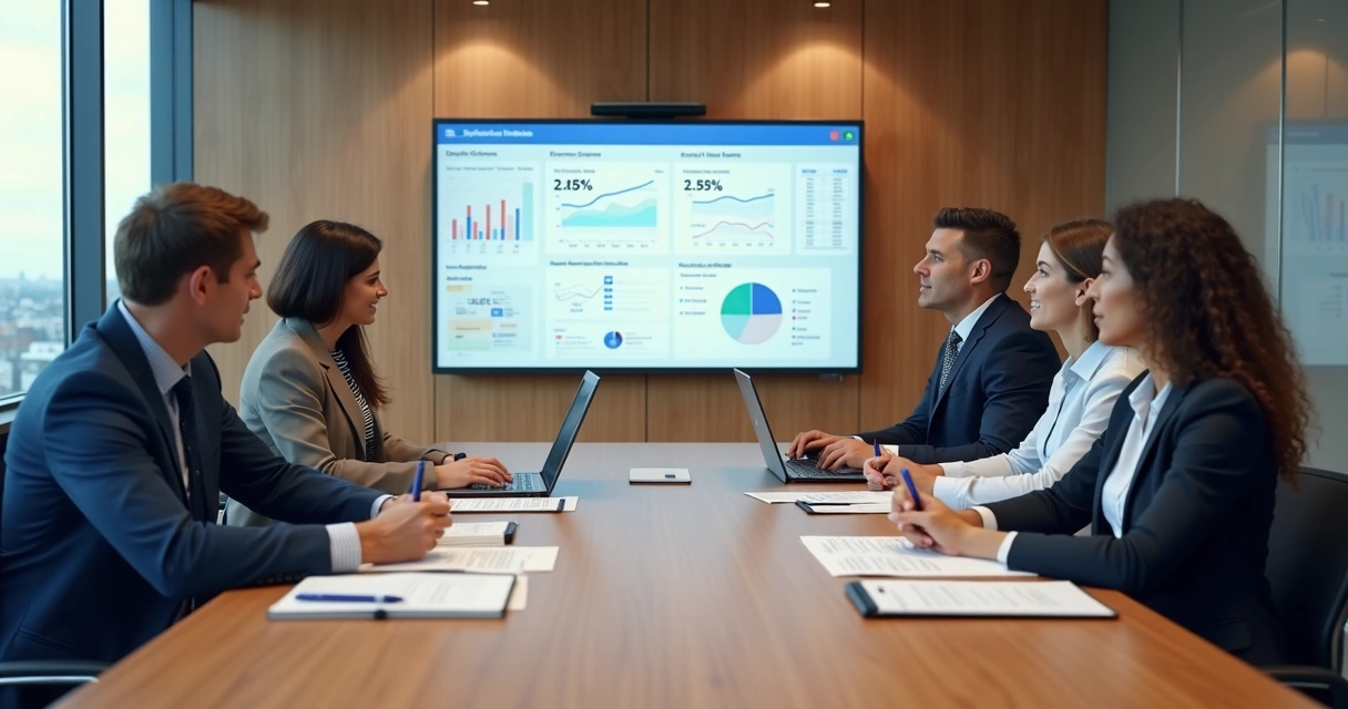 Equipe reunida planejando trilhas de treinamento corporativo 