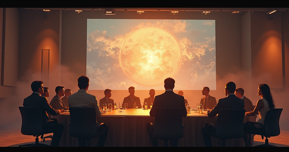 Reunião de planejamento tributário com quadros e gráficos 