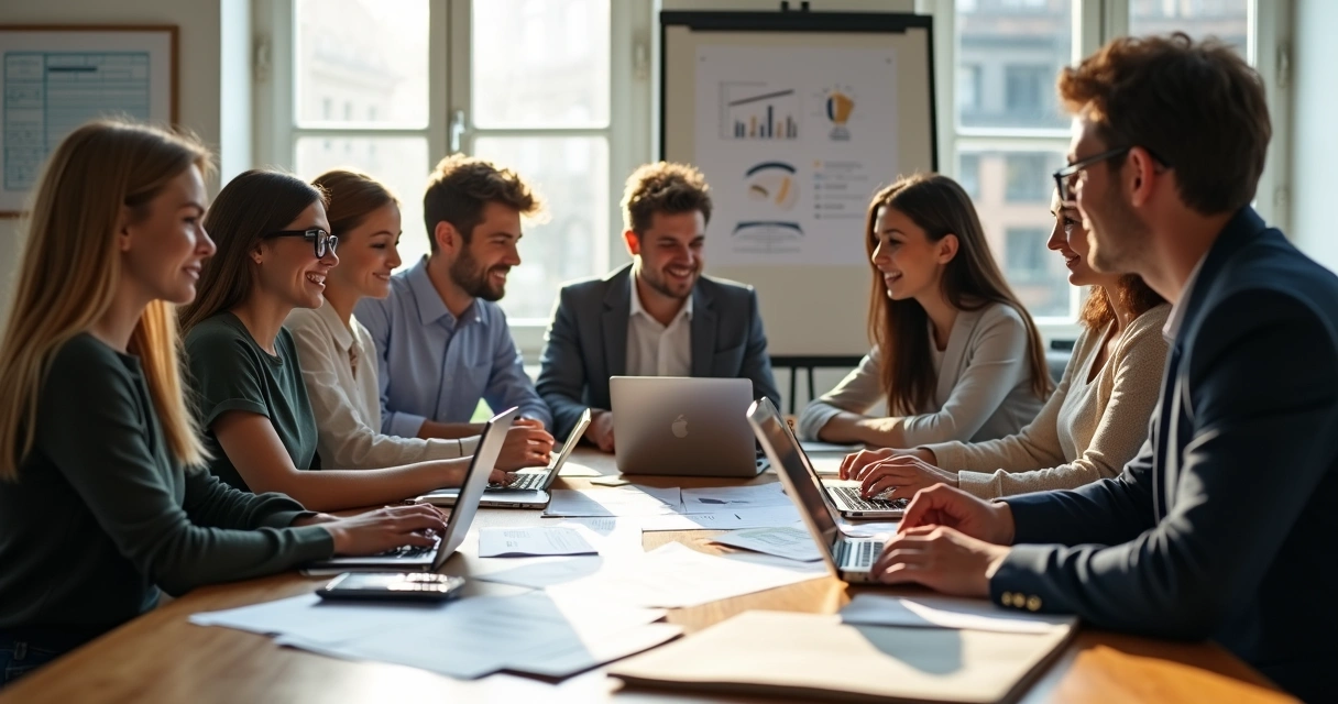 Equipe de gestão de escola analisando planejamento tributário 