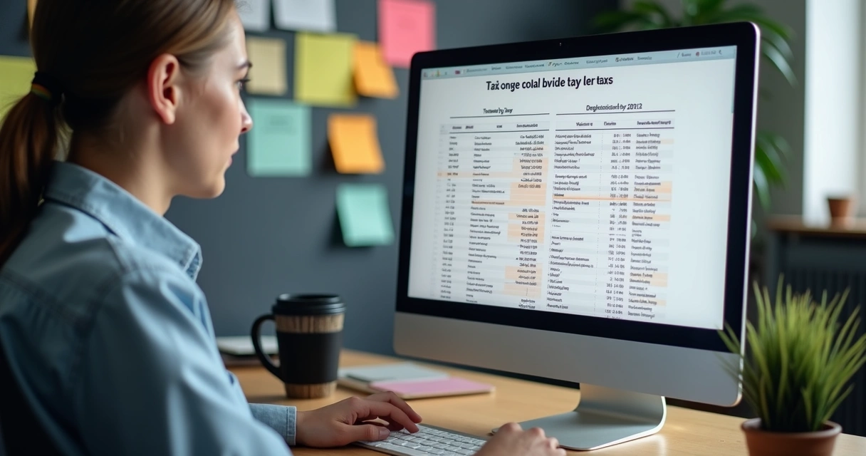 Pessoa conferindo planilhas financeiras no computador 