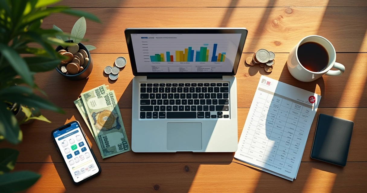 Planilha de planejamento financeiro com itens de viagem 