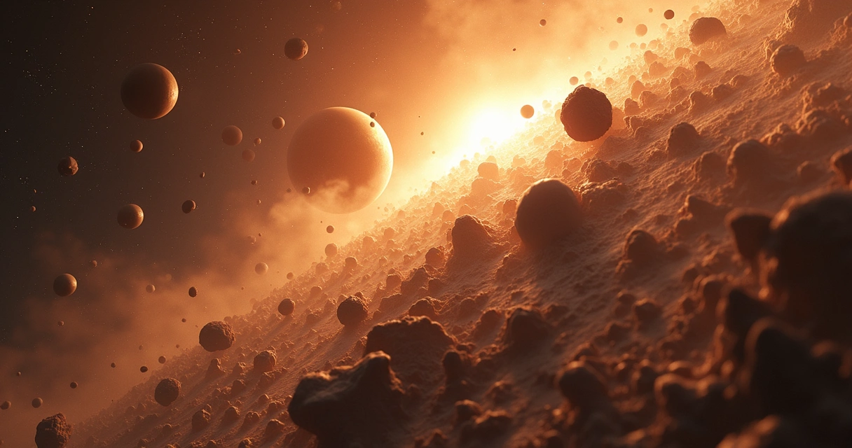 Planetesimais colidindo em disco denso de detritos 