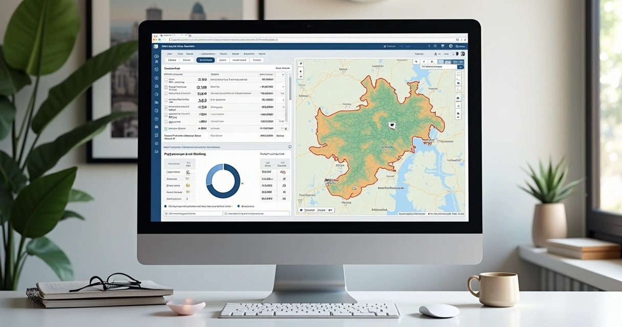 Planilha com análise comparativa de imóveis e mapas de bairros