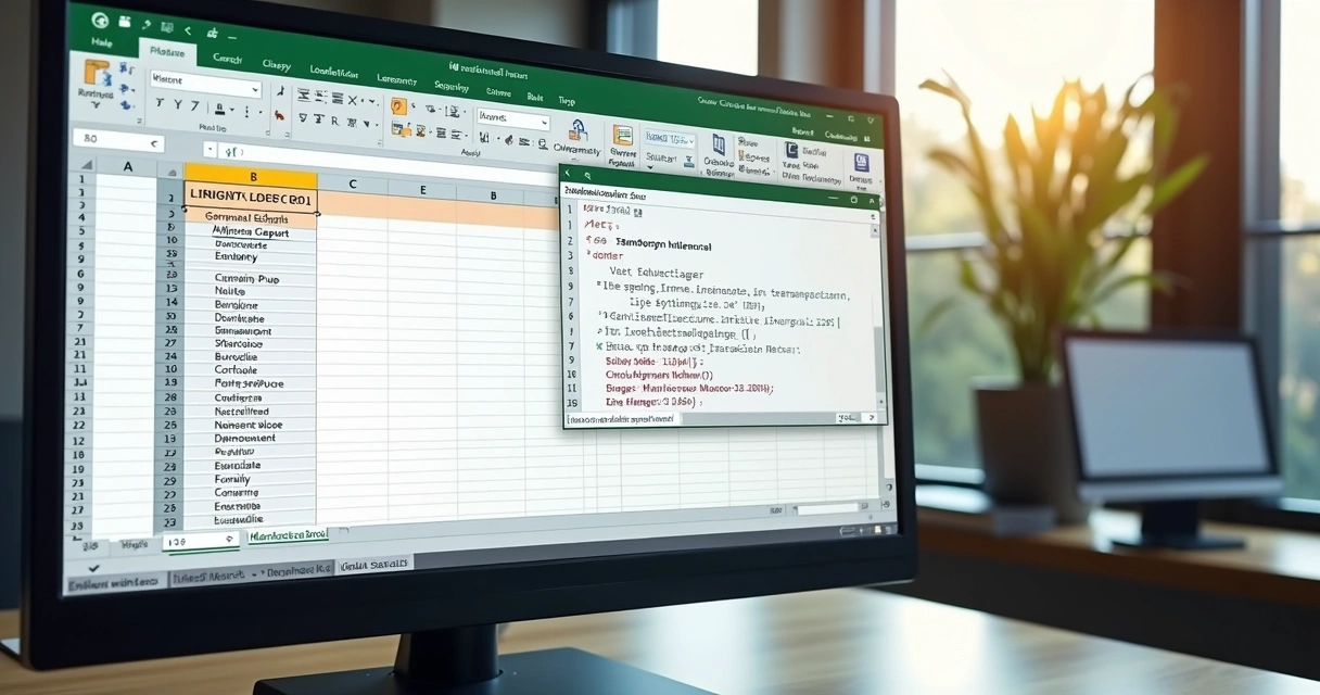 Interface do Excel aberta com código VBA e botão de macro 