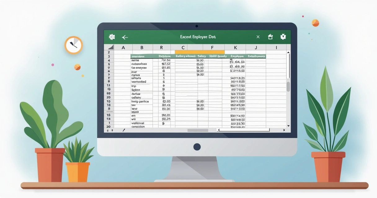 Planilha Excel mostrando dados de funcionários em ordem decrescente de salários