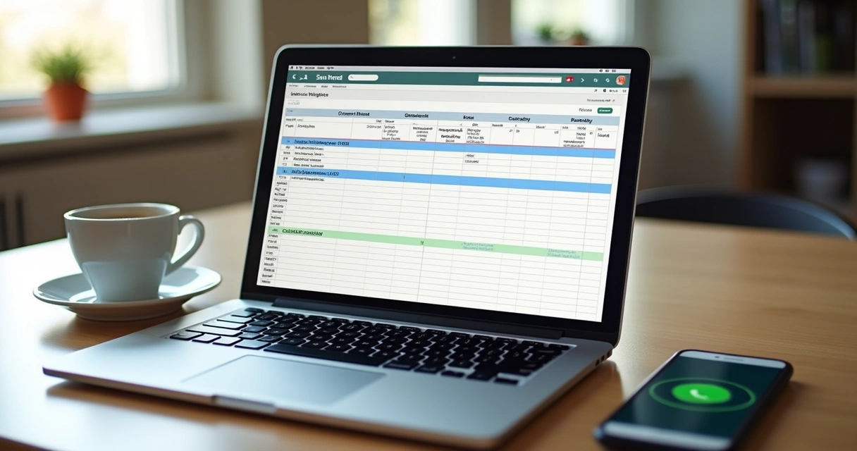 Planilha digital com campos organizados para cadastro de clientes e oportunidades de venda 