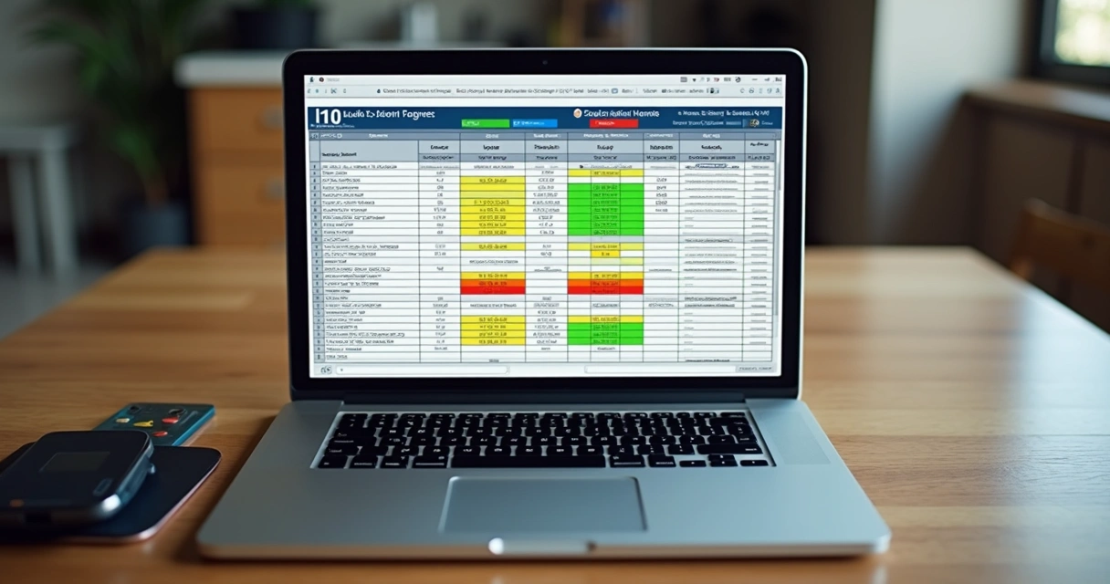 Planilha aberta com pedidos de camisetas personalizadas 