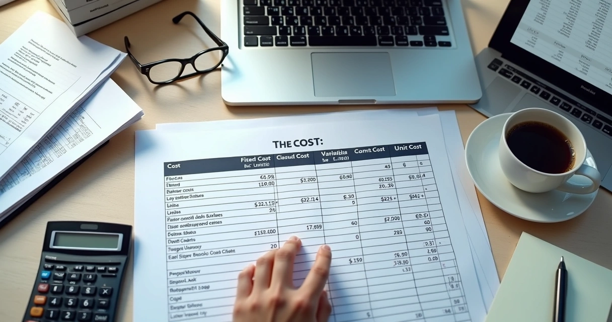 Planilha com cálculo de custo unitário detalhado 