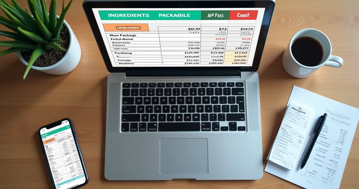 Planilha de custos detalhada do delivery com itens preenchidos 