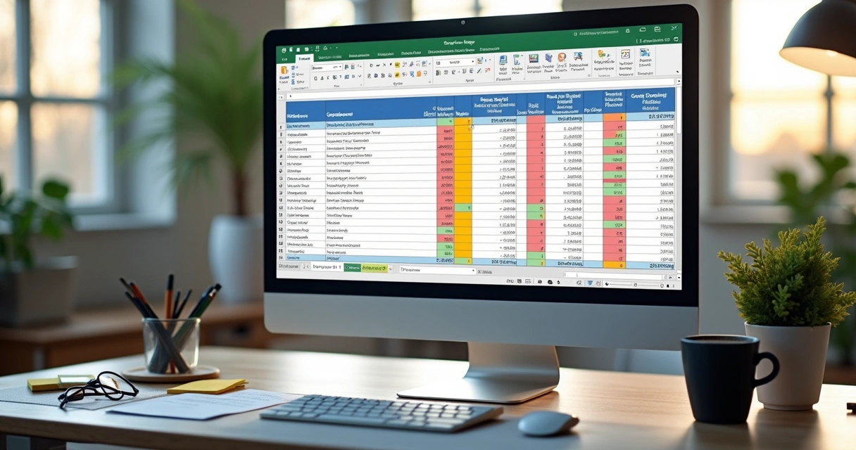 Planilha aberta com cálculos de preço de serviços exibidos na tela 