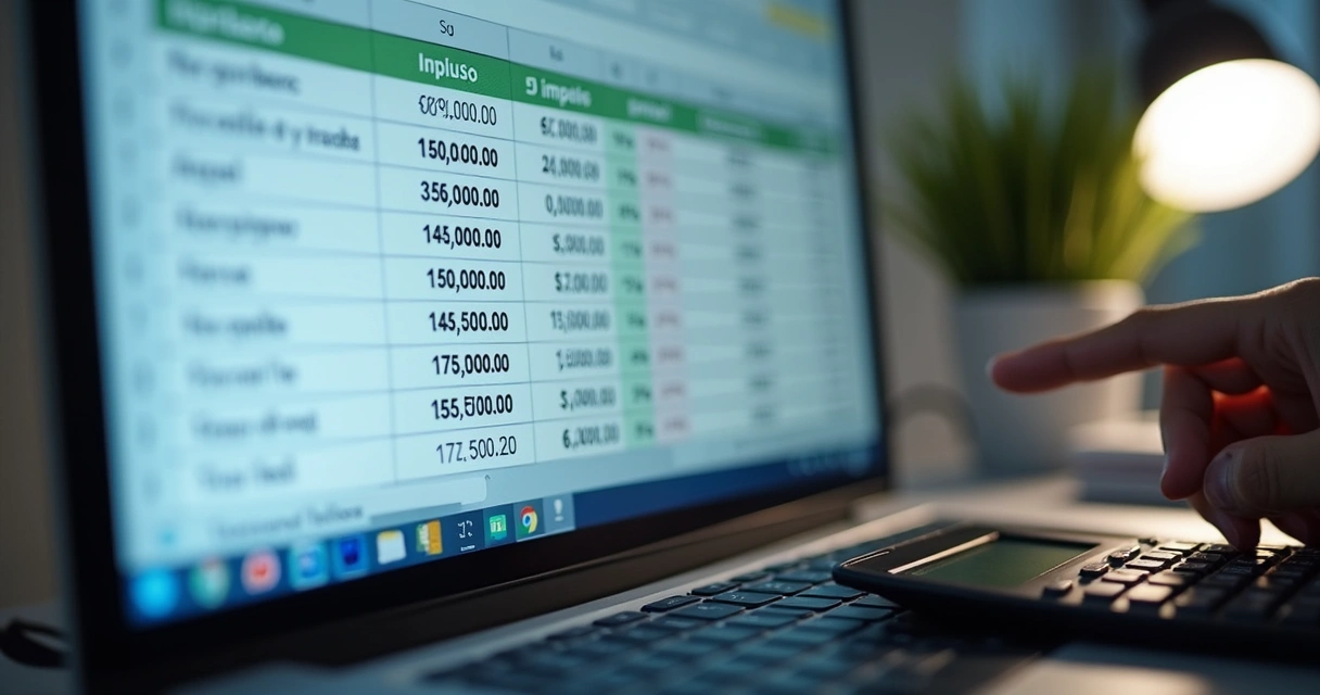 Planilha financeira exibindo distribuição de lucros