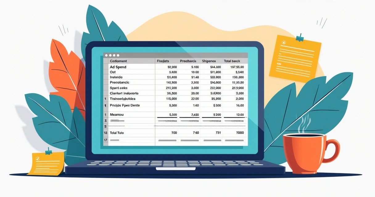 Planilha simples de vendas e anúncios no dropshipping 