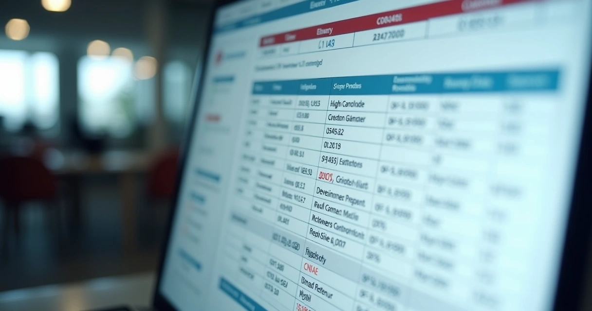 Planilha digital mostrando colunas preenchidas com nomes, e-mails e CNAE 