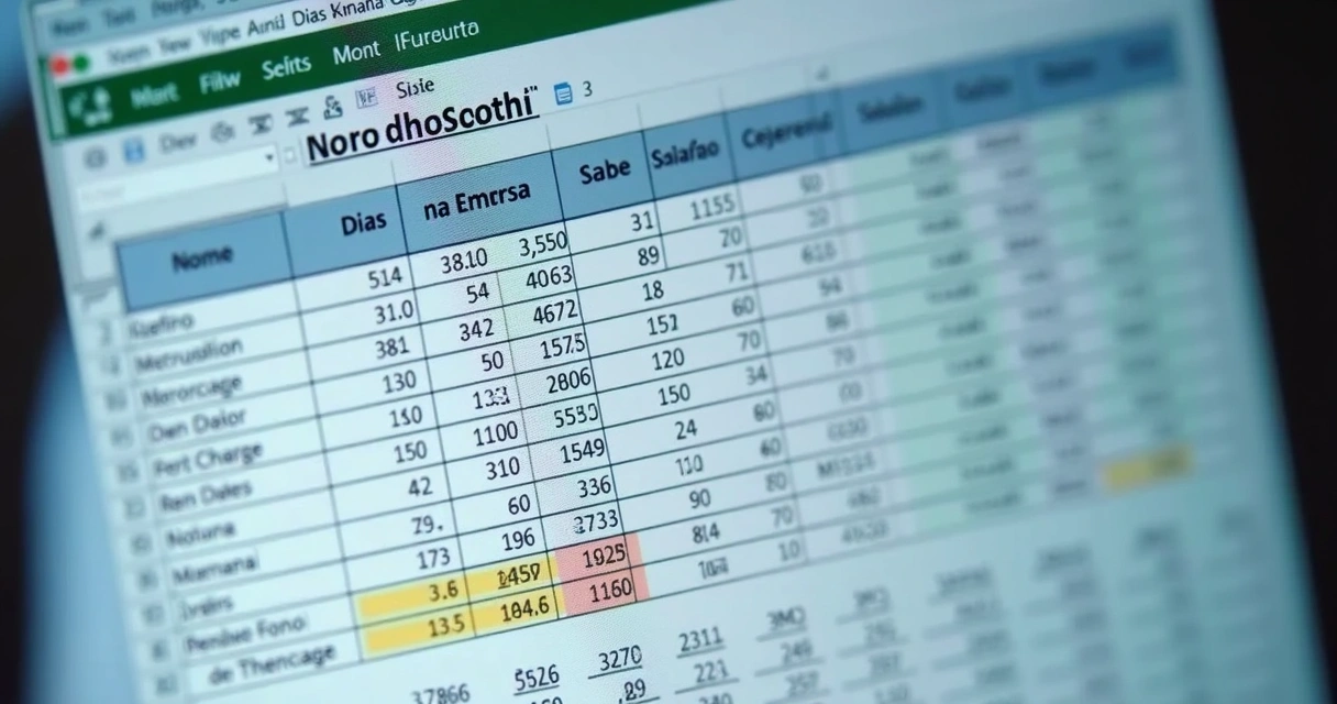 Planilha de Excel mostrando colunas de nome, sexo, salário, tempo de empresa, e coluna para cálculo do aumento salarial 