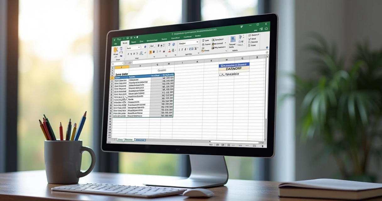 Planilha de Excel mostrando datas diferentes e fórmulas para diferença de datas 