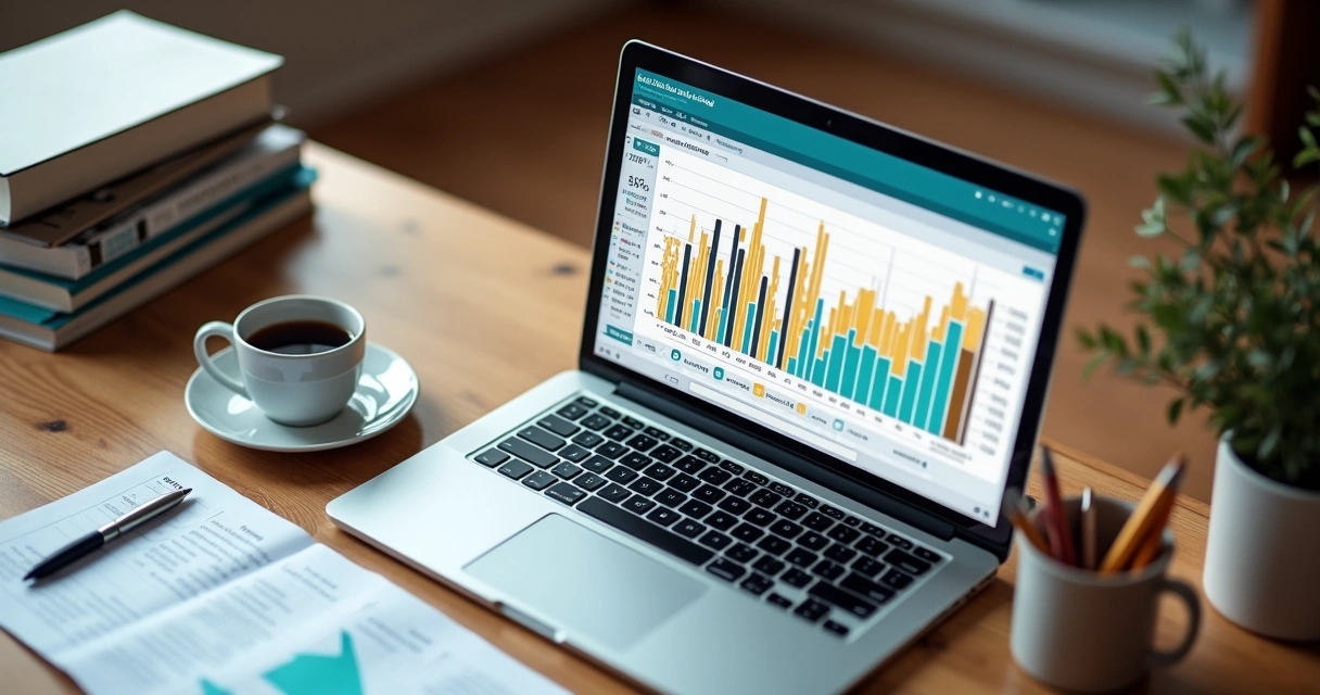 Planilha de finanças escolares aberta em um notebook 