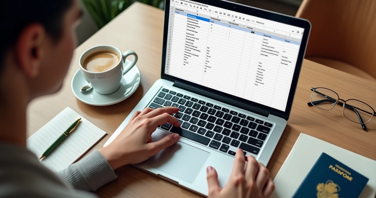 Planilha organizada mostrando custos de mudança 