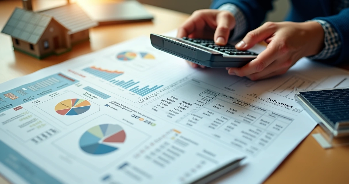 Pessoa analisando planilha de financiamento solar 