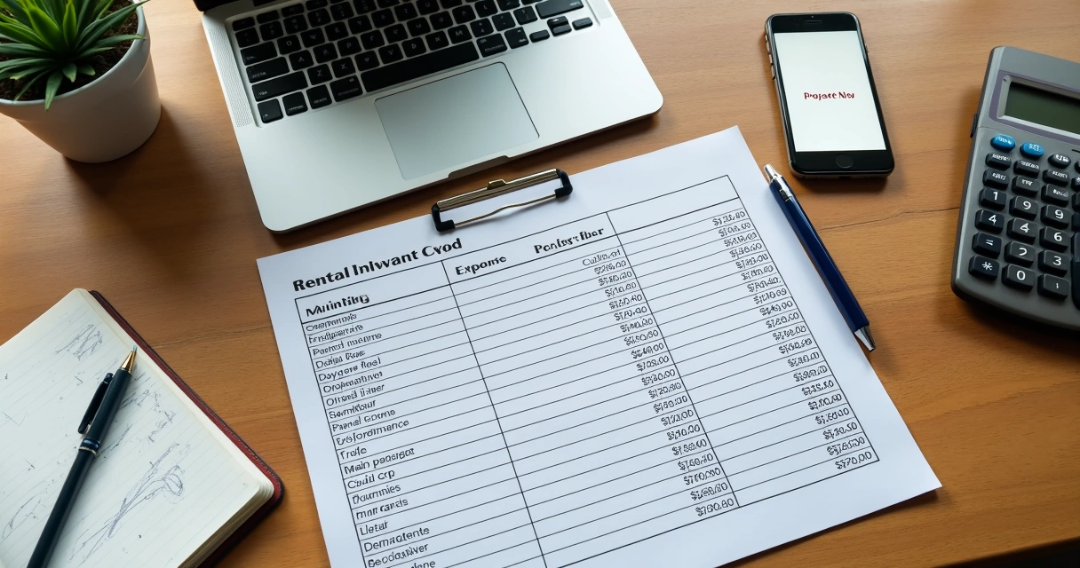 Planilha com receitas e despesas de aluguel mês a mês 