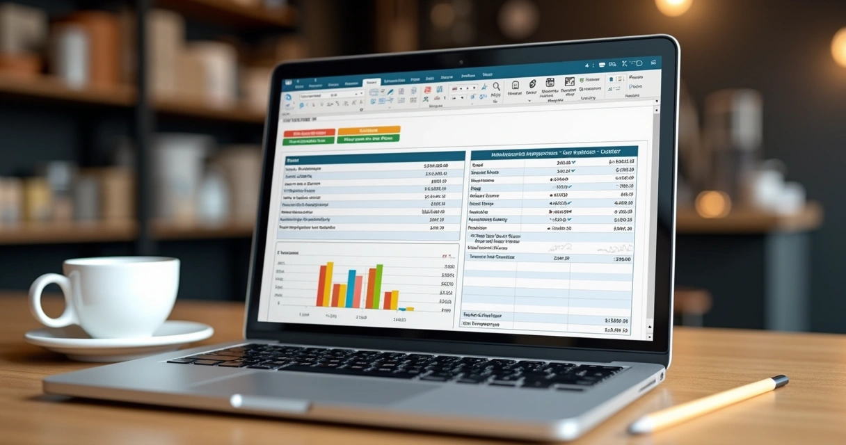 Planilha com gestão de combos de delivery aberta em notebook 