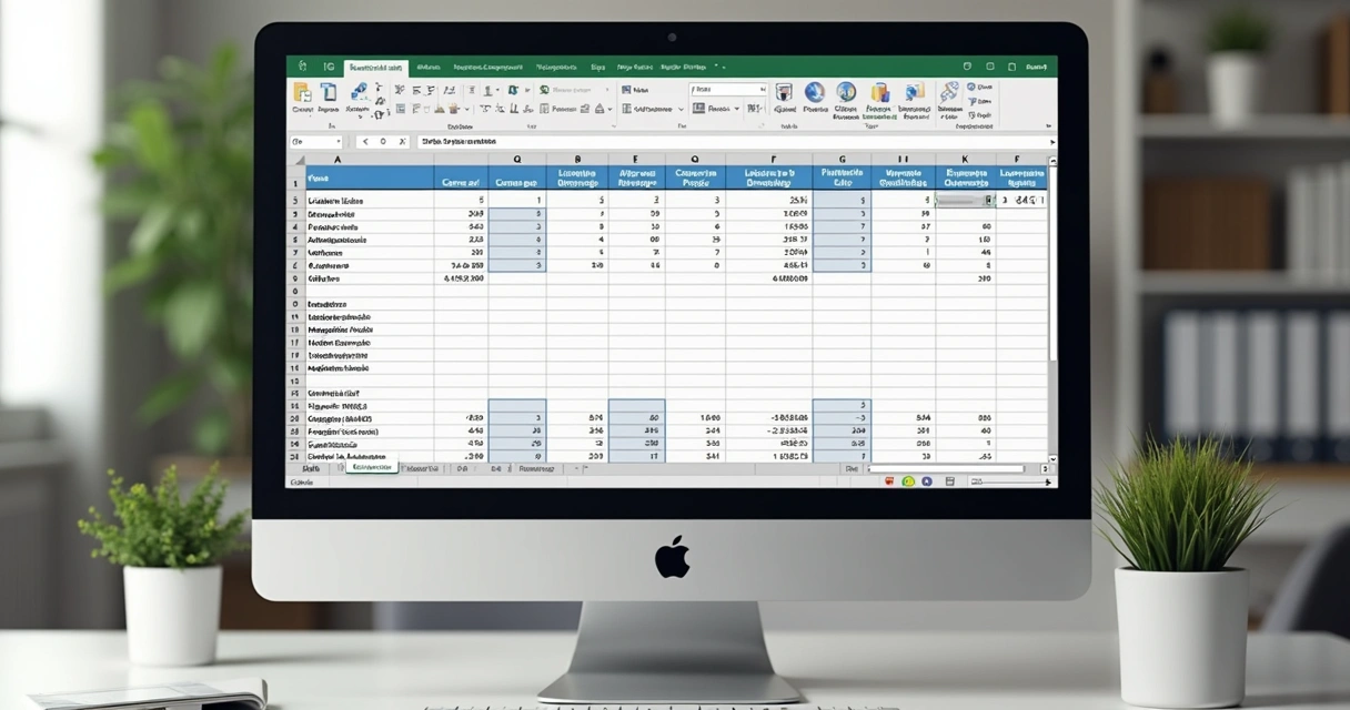 Planilha de movimentação de estoque com lançamentos de entradas e saídas de caneta e lápis 