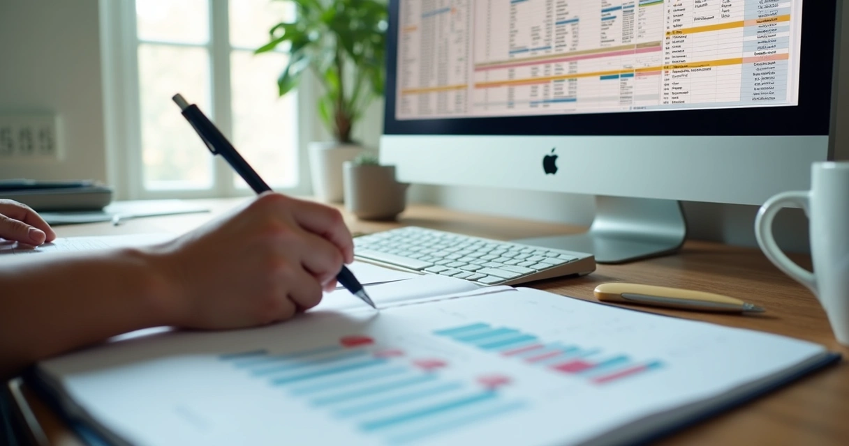 Planilha digital com gráficos de nutrição preenchidos