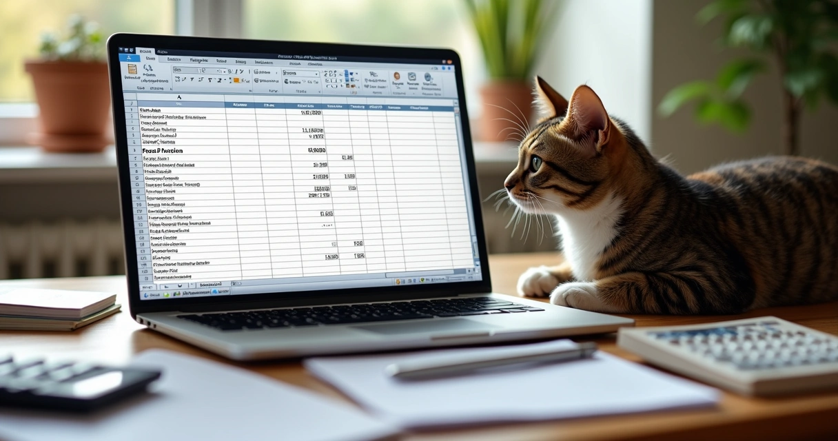 Planilha digital de orçamento pet com colunas e valores