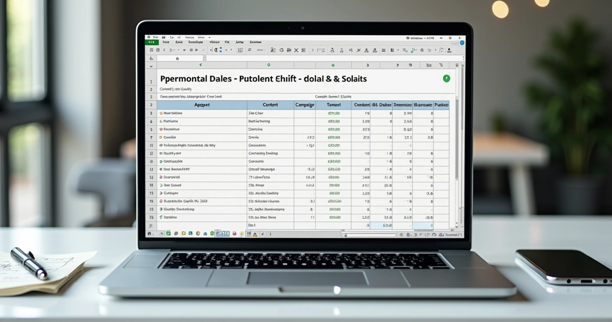 Planilha digital com parcerias e métricas
