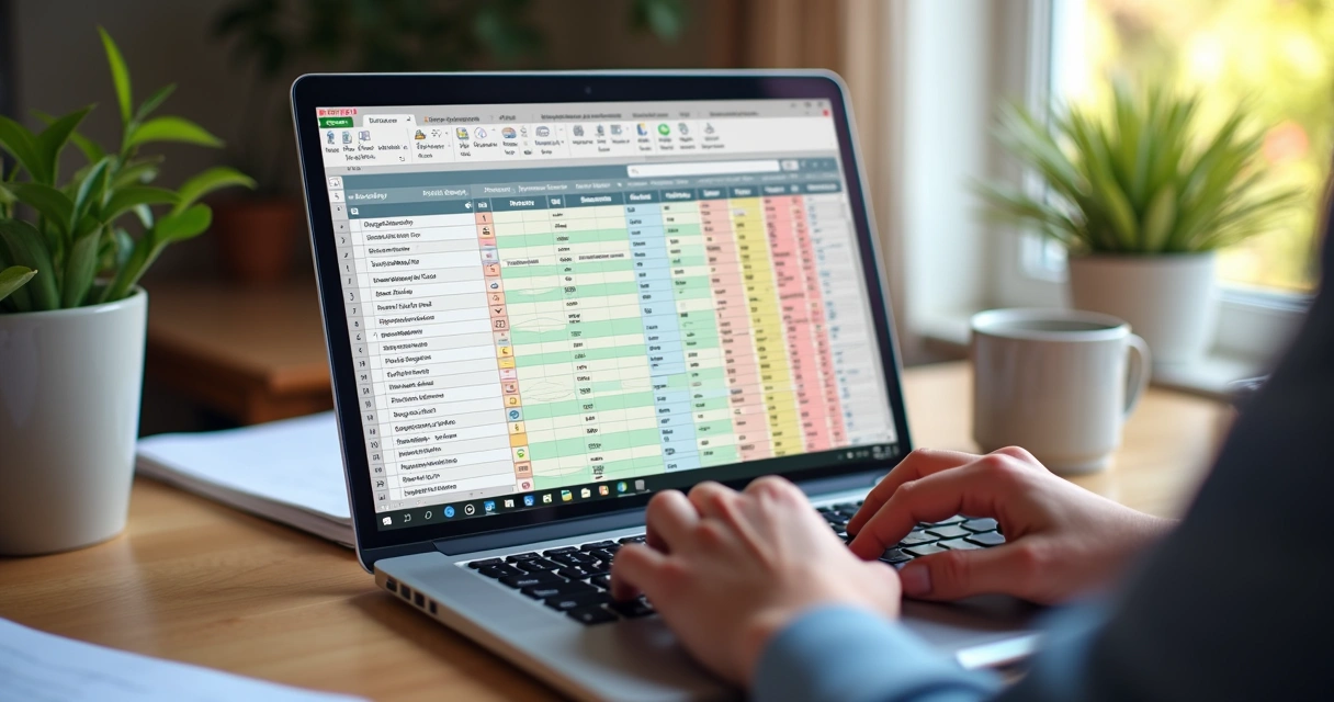 Planilha de planejamento de mudança internacional aberta em notebook 