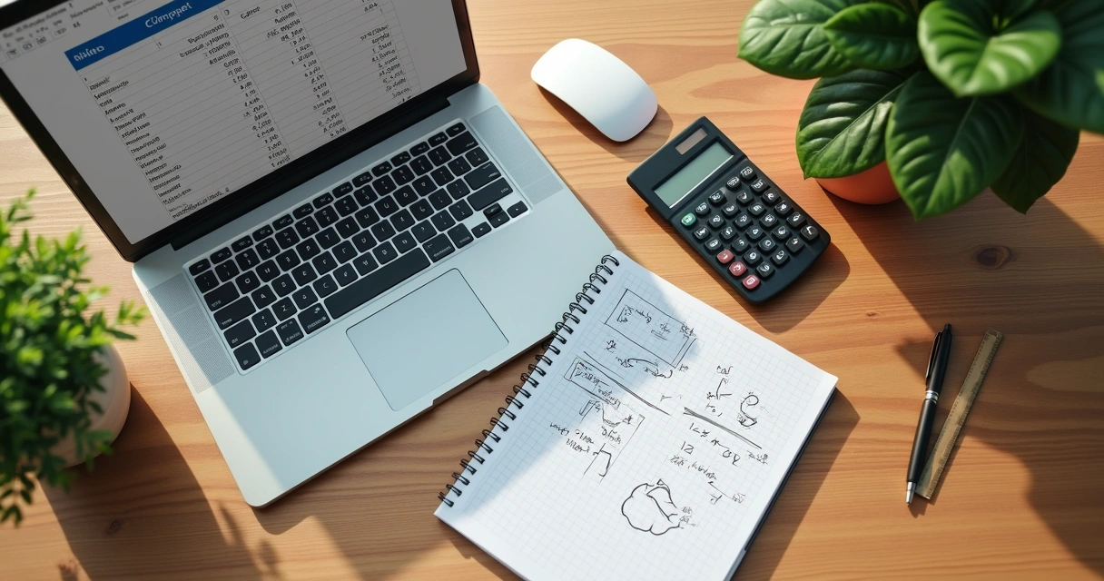 Planilha de preço aberta no notebook 