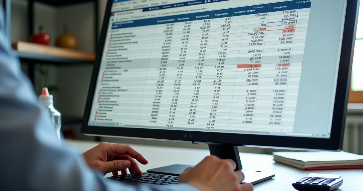 Planilha de reajuste salarial aberta na tela do computador 